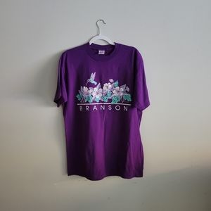 Vintage 90's Purple Hummingbird Branson Missouri Top